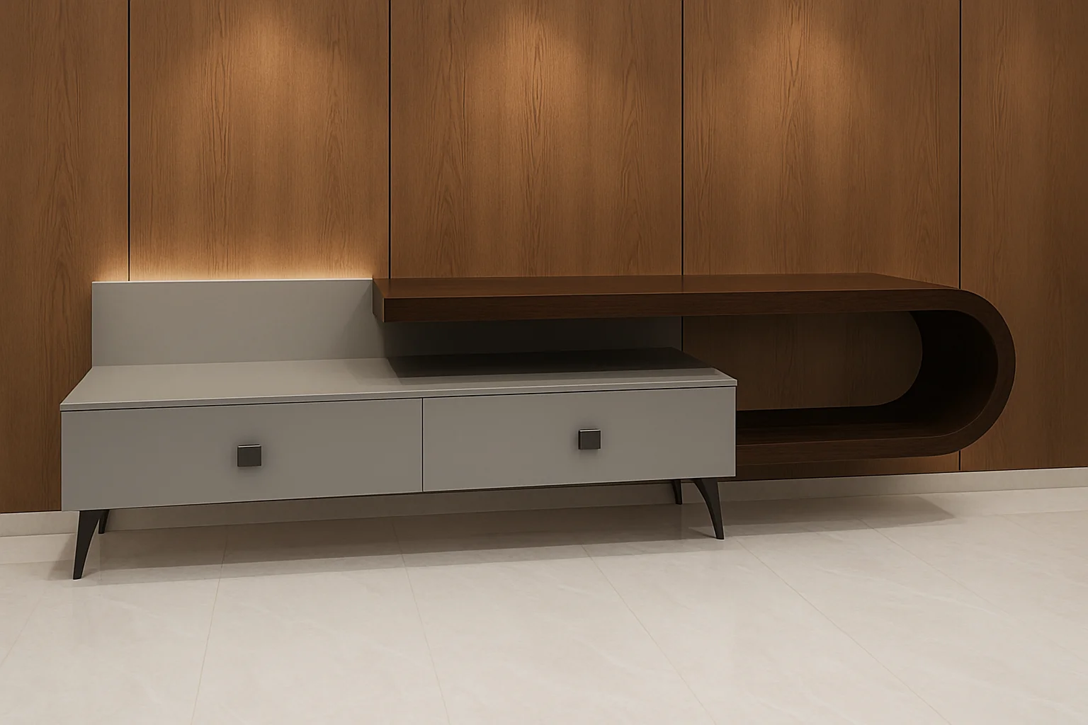 CurveLine Luxe tv unit with minimal design